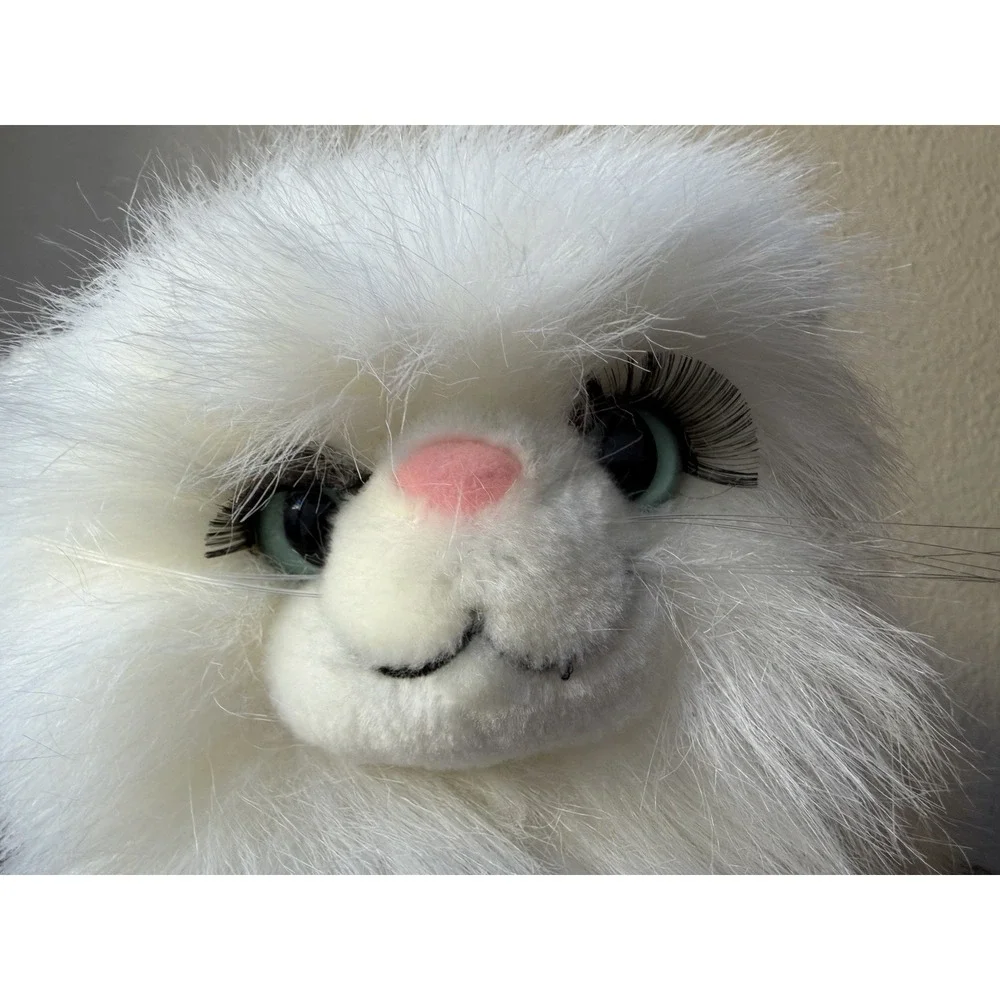 Vintage 1988 Prrrt Inc Purring Persian Cat Plush White 80s Deadstock Working NWT